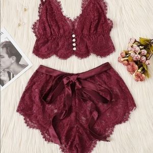 SHEIN burgundy lingerie